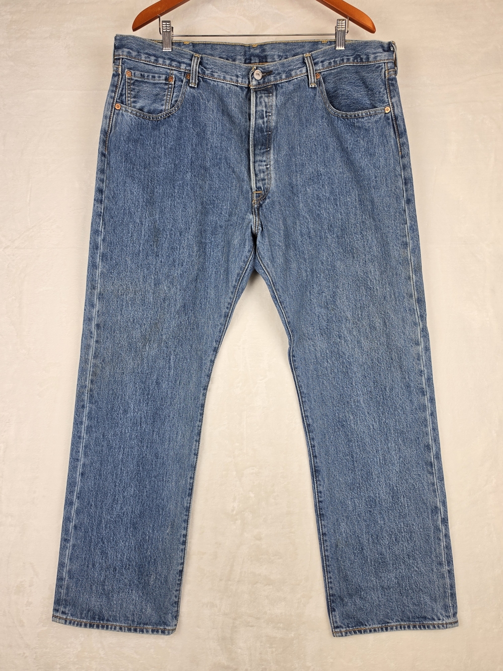 Levis 501 Jeans Mens 40x30 Blue Button Fly Straight Leg Made in Mexico
